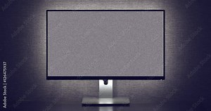 Monitor screen with noise have no signal on black background static video 4K Stock Video