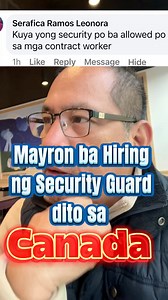 Comment ni Kabayan, mayron ba mga Security Guard jobs hiring dito sa Canada #pinoy #pinoycanada #pinoyabroad #yyc #BuhayOFW #filipino #pinoy #OFW # | KUYA WILSON