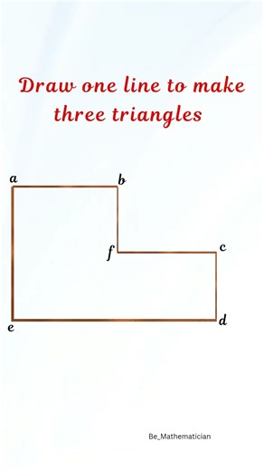 Draw one line to make 3 triangles