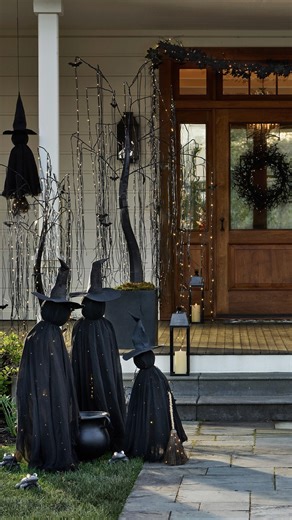Pottery Barn on Instagram: "Create a spellbinding scene with our new Lit Witch Collection. Illuminated with warm twinkle lights, these witches cast a soft, enchanting glow over your porch. Simply set the timer and let the magic unfold. ✨ Tap the link in bio to shop!"
