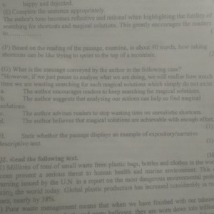 c. happy and dejected.(E) Complete the sentence appropriately.... | Filo