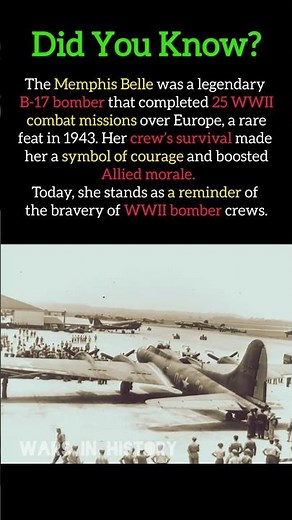 The Legendary B-17 Memphis Belle ✈️ #ww2
