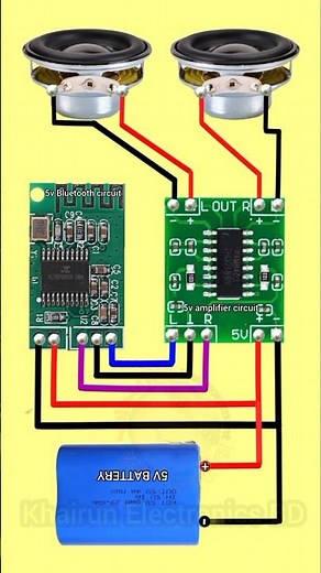 DIY 5V Bluetooth amplifier circuit diagram #khairunelectronicsbd #diyaudio #shortsfeed #viralvideo