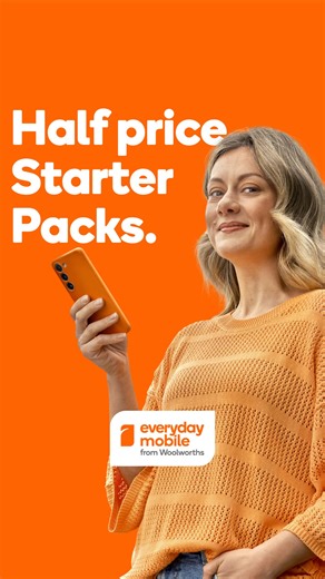 Pay $12.50 with 22GB of data on our 30 day Prepaid plan. Plus enjoy 10% off an in-store Woolworths shop every month. 🛍️ T&Cs apply. Offer available to new customers from 19/11/25-13/1/26 | Everyday Mobile from Woolworths