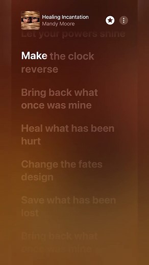Mandy Moore - Healing Incantation Lyrics