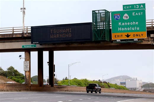 Watch: Tsunami waves hit Hawaii and head for US west coast after massive pacific earthquake