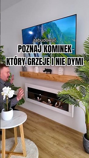 Kominek który grzeje i nie dymi. Do powieszenia na ścianie pod Telewizorem. Model 1200x400 biały