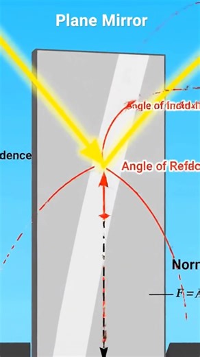 Reflection of light through plane mirror #physics