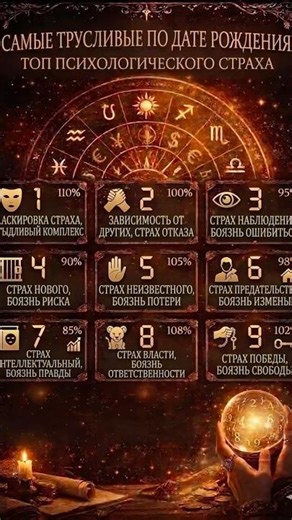 САМЫЕ ТРУСЛИВЫЕ ПО ДАТЕ РОЖДЕНИЯ