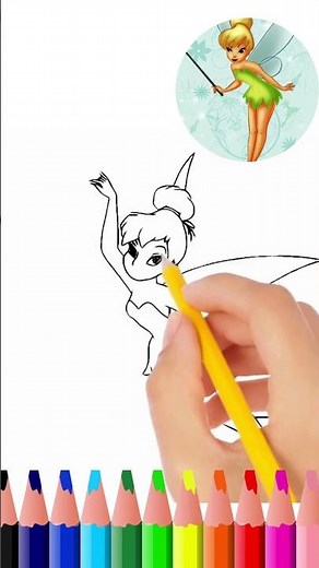 how to draw tinkerbell drawing step by step