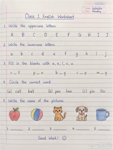 Class 1 English Worksheet | Grammar, Vocabulary & Reading Practice #smartkidsworksheet #shorts