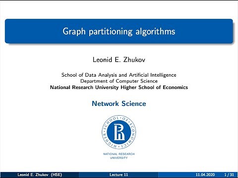 Network Science. Lecture11.Graph partitioning algorithms