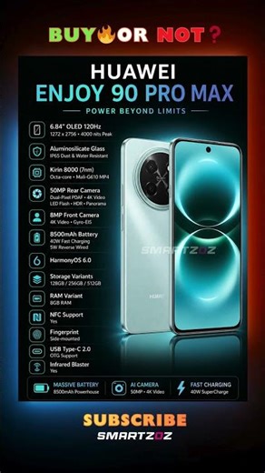 Huawei Enjoy 90 Pro Max 🔥 8500mAh Monster Battery ⚡ 120Hz OLED Beast!
