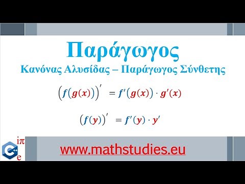 Παράγωγος - Κανόνες Παραγώγισης μέρος Δ - Κανόνας Αλυσίδας - Παράγωγος Σύνθετης Συνάρτησης