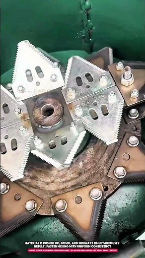 FORCED ACTION MIXER BLADE DESIGN EXPLAINED - 35–60 RPM Shear Mixing, 180° Blade Angle Control