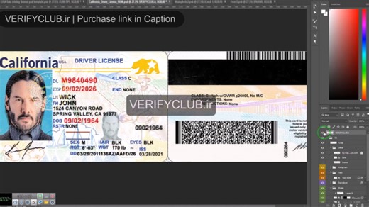 California USA Driving License Psd Template Phptoshop File | 100% Editable