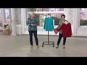 Belle by Kim Gravel Lace Trim Bell Sleeve Top on QVC