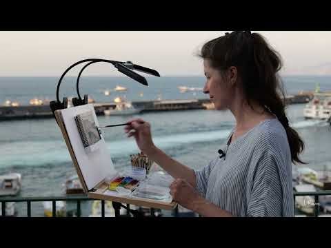 Boats at rest - Gouache Demo Painting by Lena Rivo