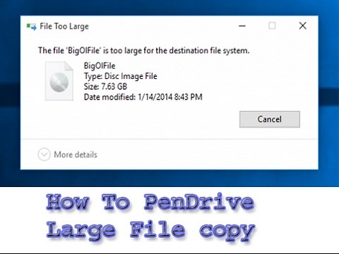 How to copy large file in pendrive | Hindi