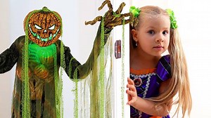 Diana and Roma goes Trick or Treating for Halloween with Candy Haul | Diana And Roma