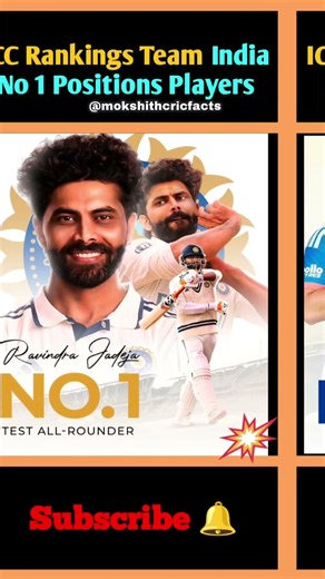 Team India Players at No. 1 in ICC Rankings #cricketlover #cricket #shorts