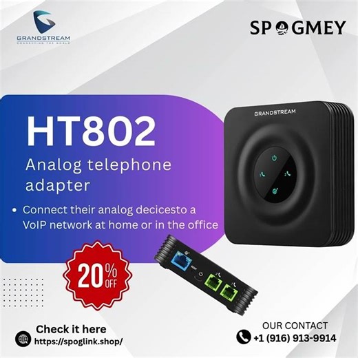 Grandstream HT802 analog telephone adapter @GrandstreamNetworks #spogmey