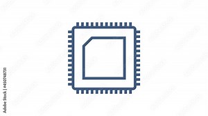 Technology icon on white background. Information technology. Digital communication. Device icon. Global network connection. Motion graphics. Stock Video