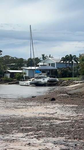 The Trimaran was successfully recovered at high tide from the waterfront and was towed to the marina. #towingservice #towing #towingandrecovery #boating | Trojan Marine Services