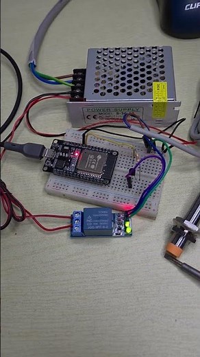 Esp32 with Inductive proximity sensor #electronic #experiment #diy