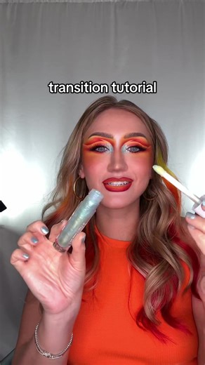 Replying to @corey let’s mix some colors again 🍑🍊🧡🔥 #makeuptransition #transitiontutorial #makeuptutorial #makeuptransformation #behindthescenes