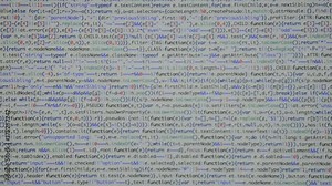 HTML and CSS code developing. Website design code programming on a laptop screen