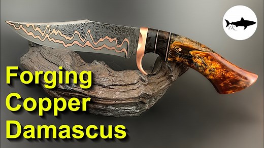 Forging a Copper Damascus Bowie Knife