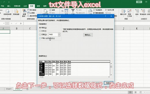 从txt文件导入excel表格，数据分列和数据格式问题