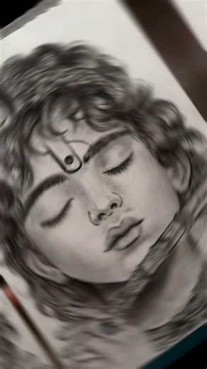 krishna ji drawing Day 037 #charcoaldrawing#justsketchme #justsketchme #carvedpencil #autosketchbook