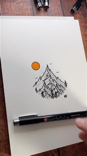 HIER entsteht etwas ruhiges aus reiner Vorstellungskraft #finelinerart #berge #kunst