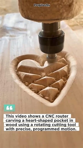 CNC Router Carving Perfect Heart Shape in Wood #CNC #Woodworking #ASMR