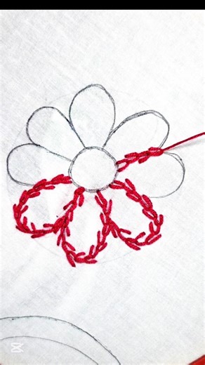 ​"Easy Feather Stitch Flowers | Hand Embroidery for Beginners,
