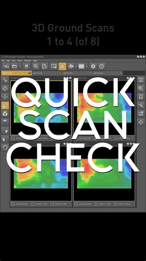 A customer sent us eight 3D Ground Scans of the same scan field performed with OKM Rover C4. 📝 The customer performed ground scans to locate a chamber with big stone walls and found target signals. He left half a meter space from the perimeter. 4 of the scans show a field length of 2 m (20 impulses), the other 4 scans show a field width of 2,75 m (12 scan lines). 🎯 The target appears consistently in the same position and shape across all 8 scans. That's great! If it shifts or changes, it can i