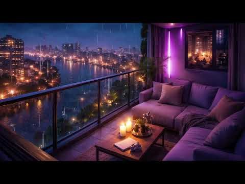 90’s Chill Lofi & Night Balcony Beats ☔ Late Night Lofi Hip Hop for Study / Work / Relax