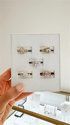 ✨ Bezel Beauty ✨ Four bezel rings and one marquise ring- can you spot what they all have in common? They’re all three-stone engagement rings! Each one has a timeless style with modern elements. Each ring has a unique design, stone shape, and metal, proving that bezel settings can be just as bold and beautiful as their classic solitaire counterparts. 💍 From sleek and minimal to vintage-inspired, these rings are all about blending classic and modern elegance with individuality. Which one would yo