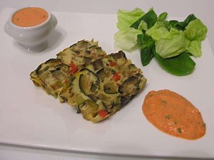 Recette de flan de légumes et coulis de poivrons rouges