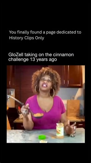 History Clips Only on Instagram: "GloZell sits in her kitchen, smiling confidently as she prepares a spoonful of cinnamon, unaware how chaotic the next seconds will become. The challenge was simple on paper but brutal in reality, quickly turning into coughing, laughter, and disbelief as the powder overwhelmed her instantly. The video became one of early YouTube’s most iconic moments, symbolizing a time when creators experimented freely without algorithms or filters. Her reaction captured raw int