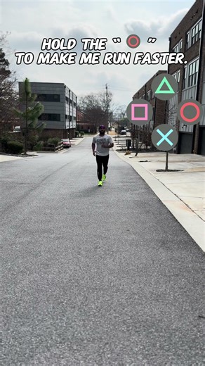 Press and hold the ⭕️ button for me to run faster. #running #cardio #videogame #funny #explorepage