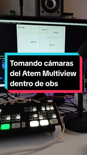 aprovechando la salida webcam del atem tomando el multiview en obs #streaming #obs #atem