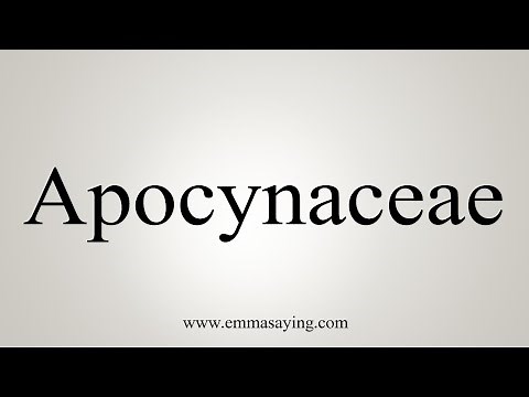 How To Say Apocynaceae