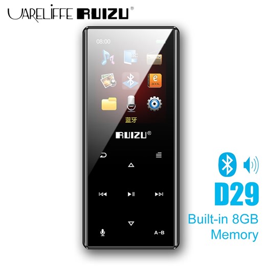 Uareliffe RUIZU D29 Music Player Built-in Speaker Portable Bluetooth MP3 Player Metal Body Audio Walkman With FM Radio Video Recorder E-Book | Shopee Singapore