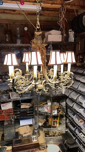 Restoration of Antique Gas Chandelier with French Wiring Technique