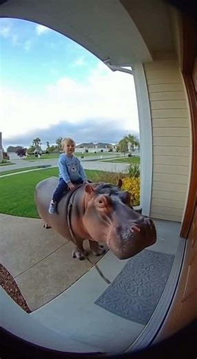 Boy found his pet, guess what, it is Hippo #funny