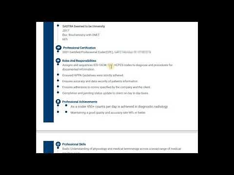Sample Resume Medical Coder | Experience and Freshers Coders | resume examples | CV medical coders.