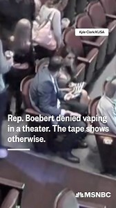 GOP Rep. Lauren Boebert of Colorado was escorted out of a performance of the musical ‘Beetlejuice’ in Denver after complaints of her disruptive behavior and vaping were raised to the staff. Boebert’s team denied the congresswoman was vaping during the show, but surveillance footage obtained by NBC News affiliate @9newsdenver’s @kyleclark9news seem to contradict their statements. | MS NOW